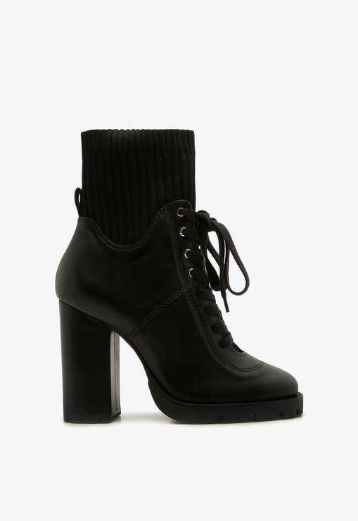 Combat Schutz Boot Salto Knit Black