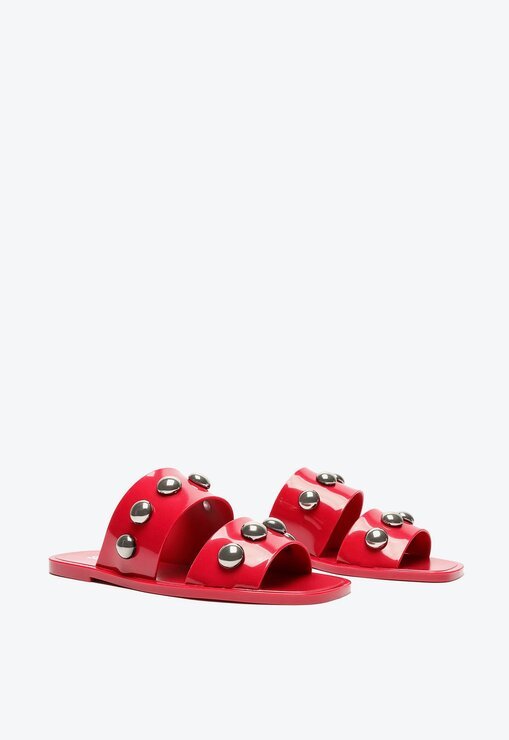 SANDÁLIA RASTEIRA VERMELHA SCHUTZ JELLYS TACHAS