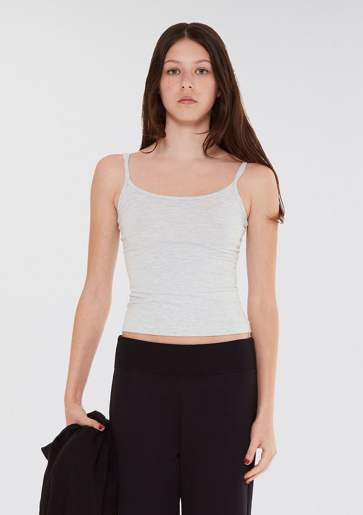 Regata Cinza Hering  Teen Alças Finas Com Elastano