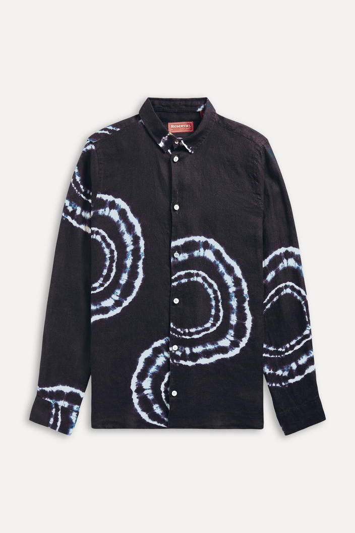 CAMISA PRETA RESERVA ML ESTAMPADA AGUA VIVA