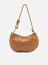 Bolsa Tiracolo Marrom Arezzo Couro Média Maia Tressê