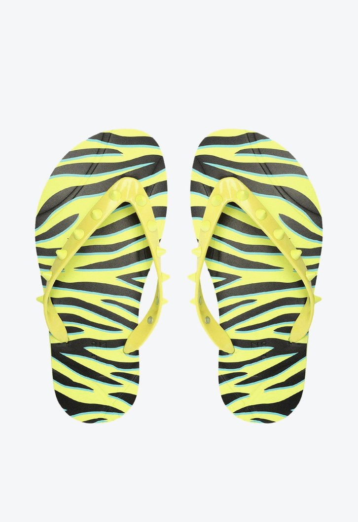 Chinelo De Dedo Amarelo Brizza Estampa Rock