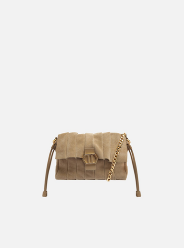 Bolsa Cinza Média Alça Dourada | ZZ MALL