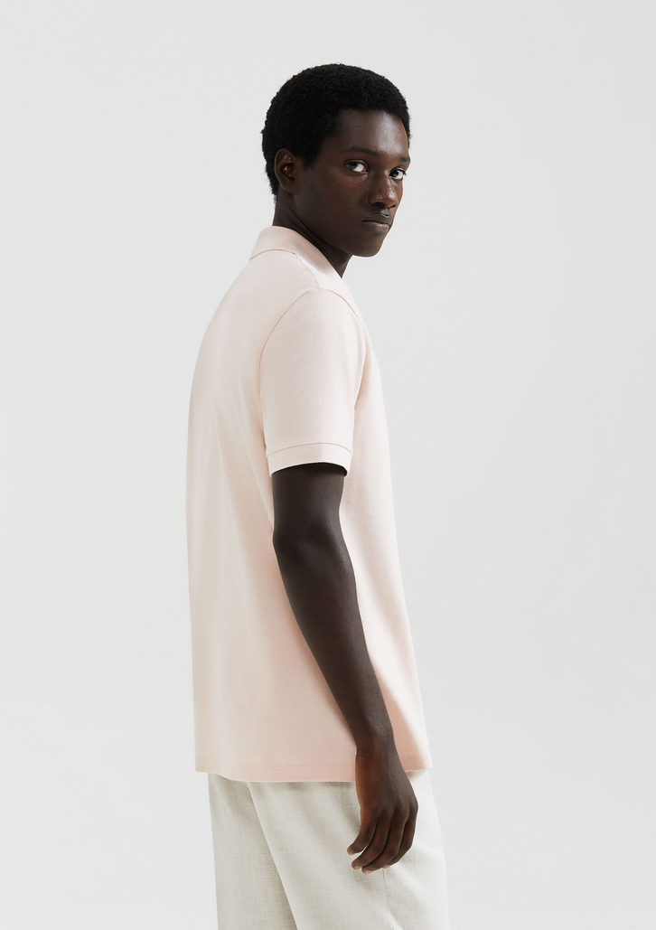 Camisa Polo Rosa Hering Em Piquet
