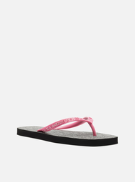Chinelo de Dedo Rosa Square Tiras Logo