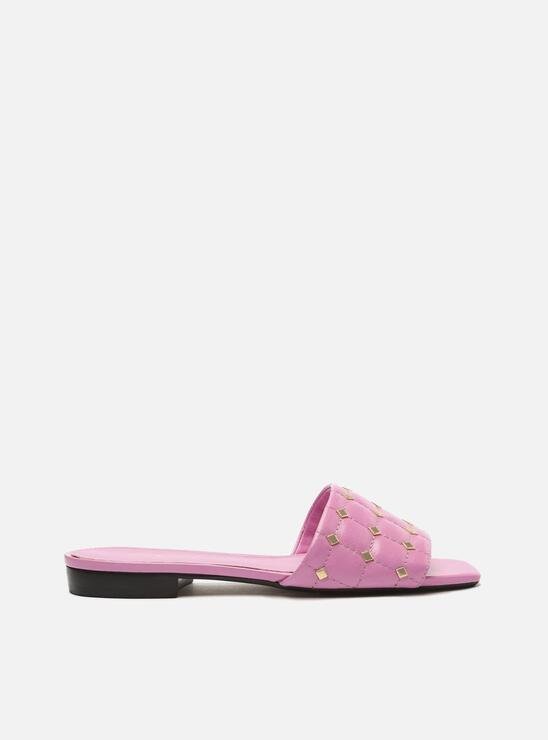 RASTEIRA ROSA AREZZO SLIDE MATELASSÊ TACHAS