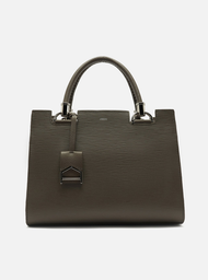 Bolsa Tote Cinza Couro Abraccio Grande