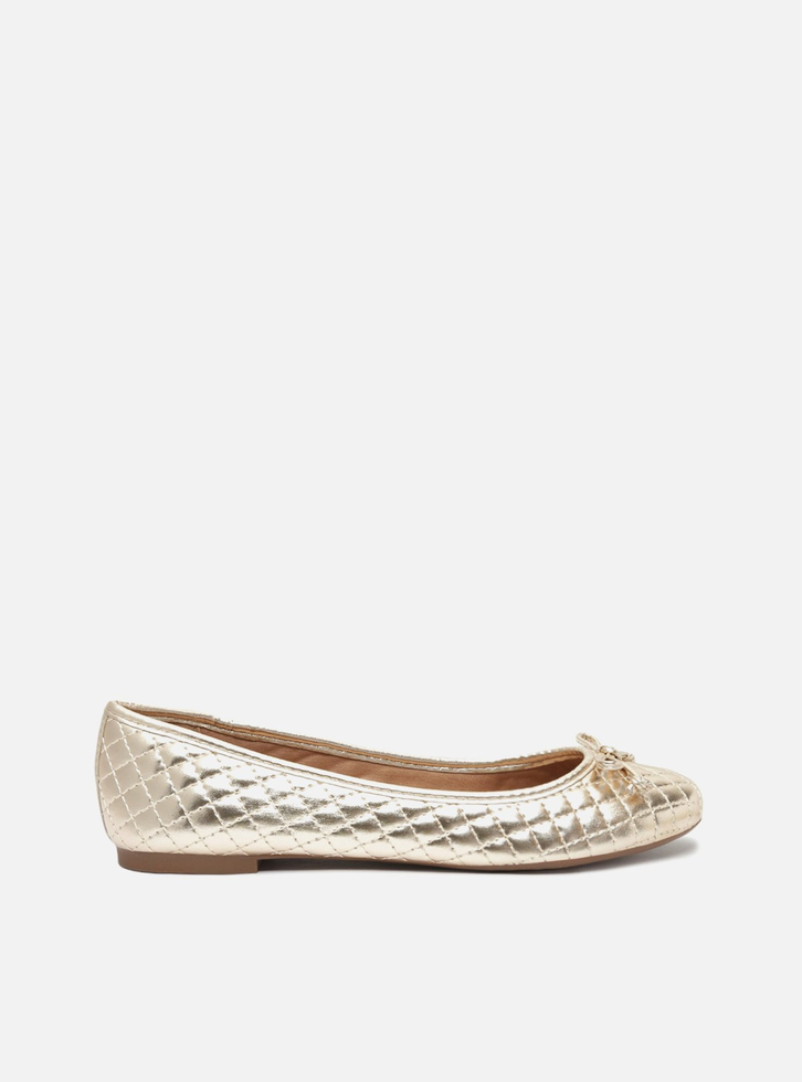 Sapatilha Metalizada Platino Arezzo Matelassê