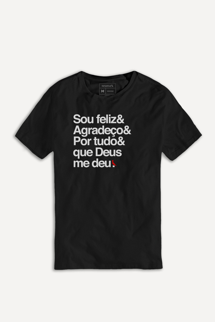 Camiseta Preta Reserva Zeca Sou Feliz