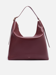 Bolsa Hobo Vermelha Couro Grande Básica