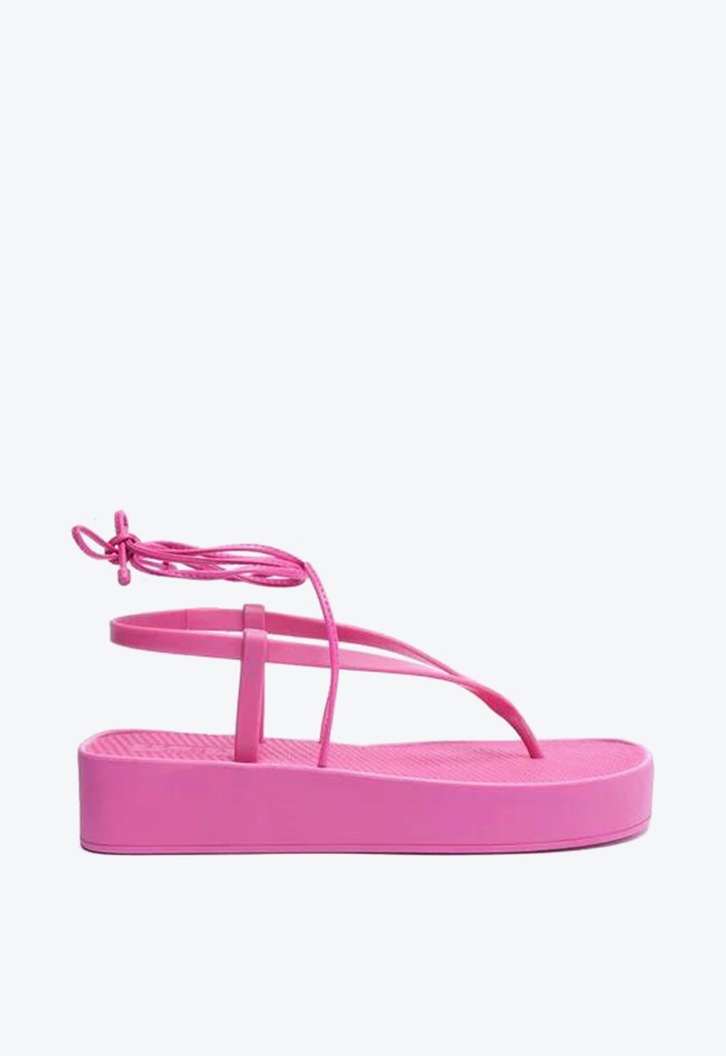 Sandália Flatform Rosa Brizza Amarração Bela