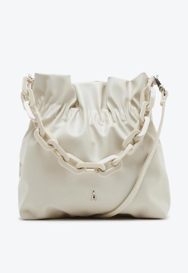 Bolsa Bucket Off-white Anacapri Franzida Média