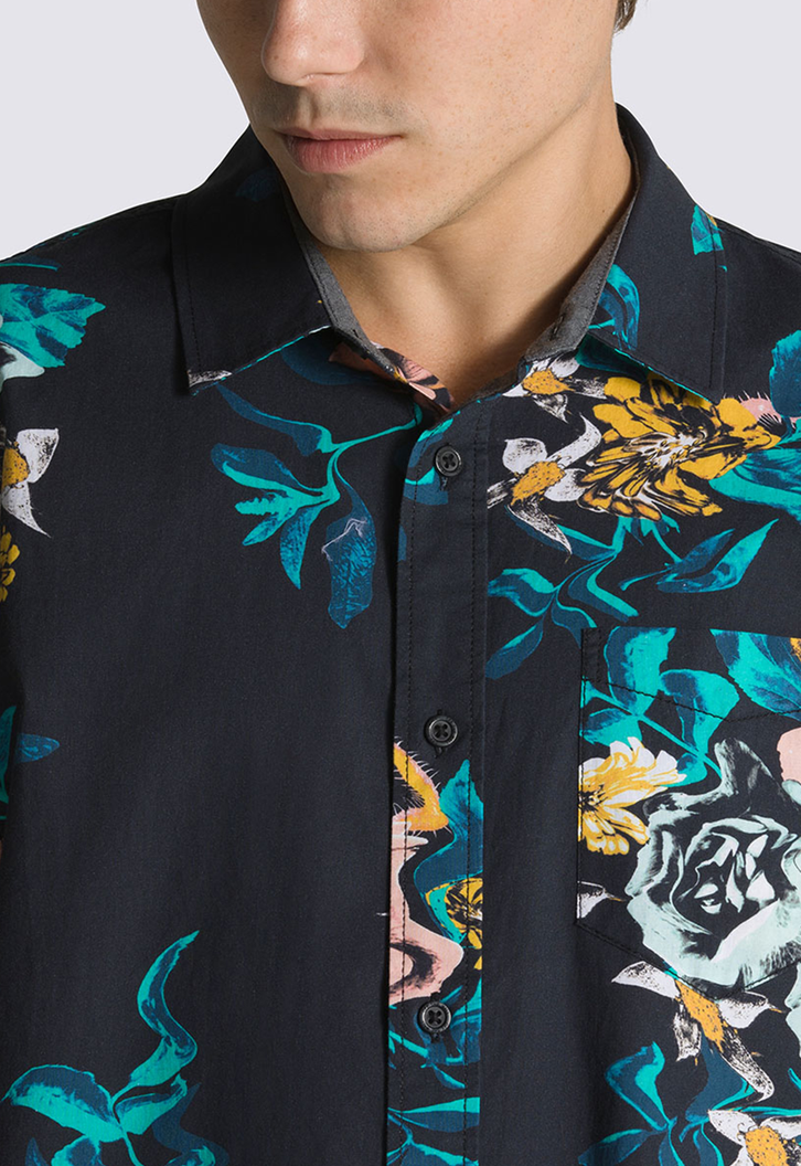 Camisa Kessel Ss Crooked Floral Black