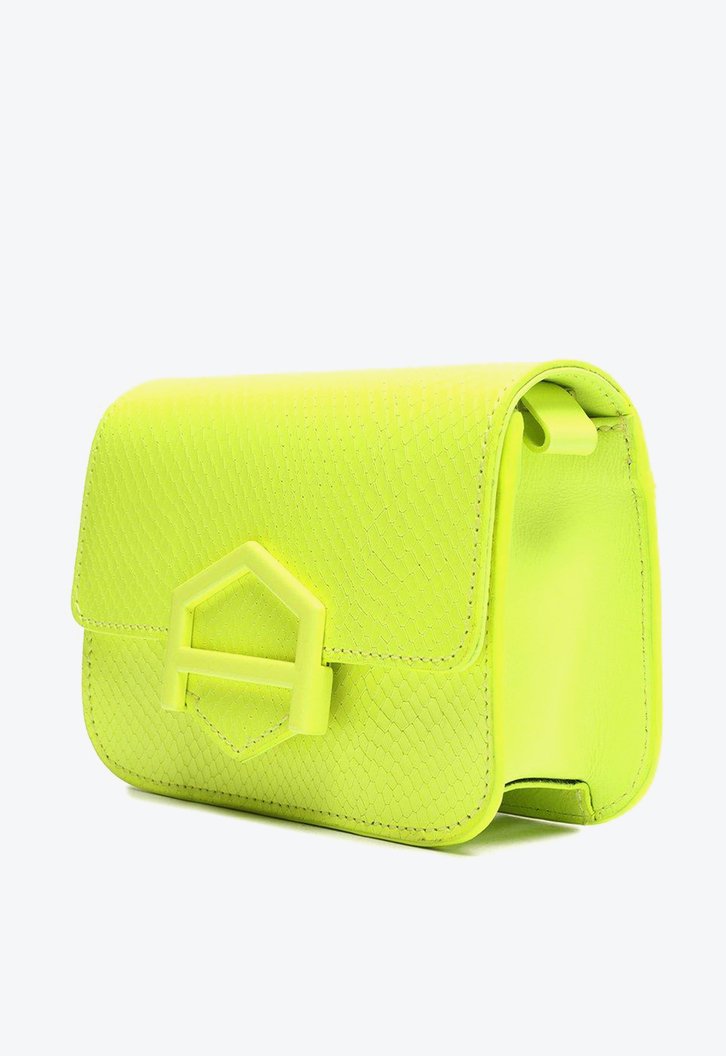 Bolsa Tiracolo Amarela Arezzo Couro Skin Karen Pequena