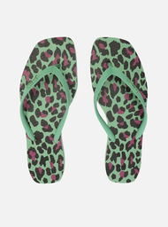 Chinelo De Dedo Animal Print Verde Arezzo Brizza