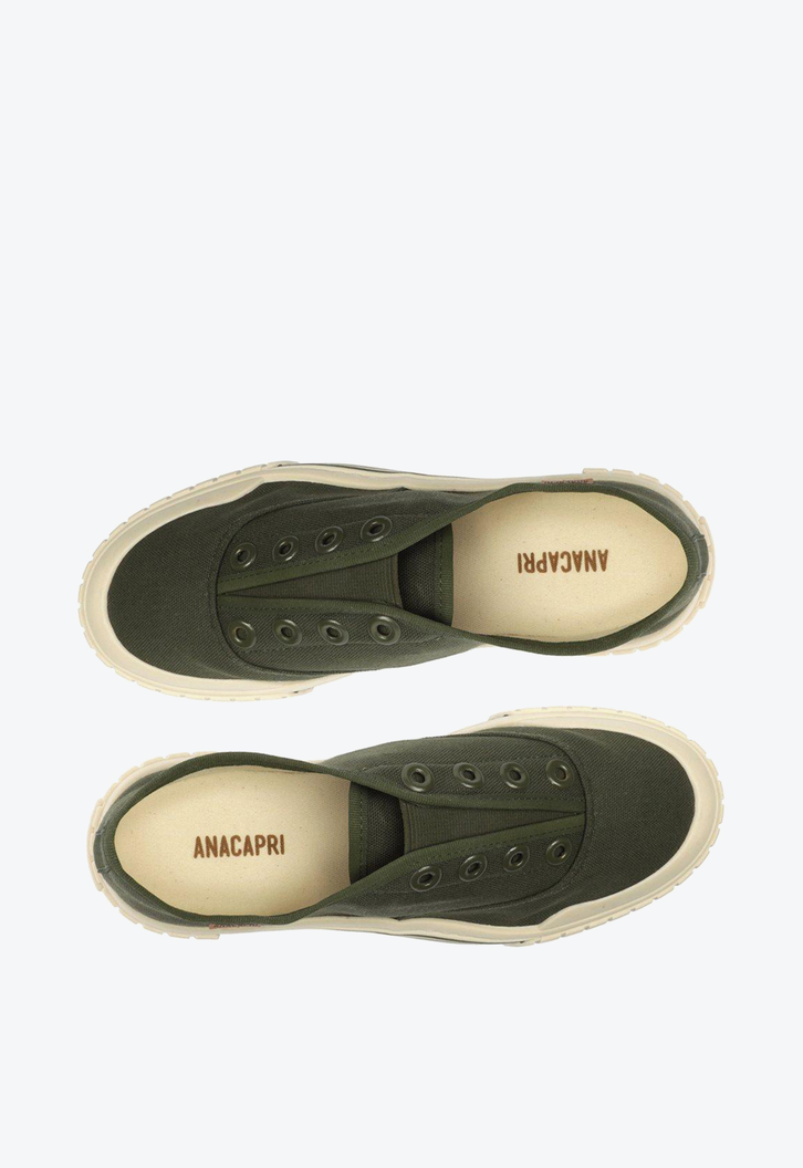 Tênis Slip On Verde Anacapri Lona Alê