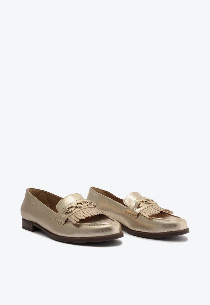 Mocassim Dourado Franjas