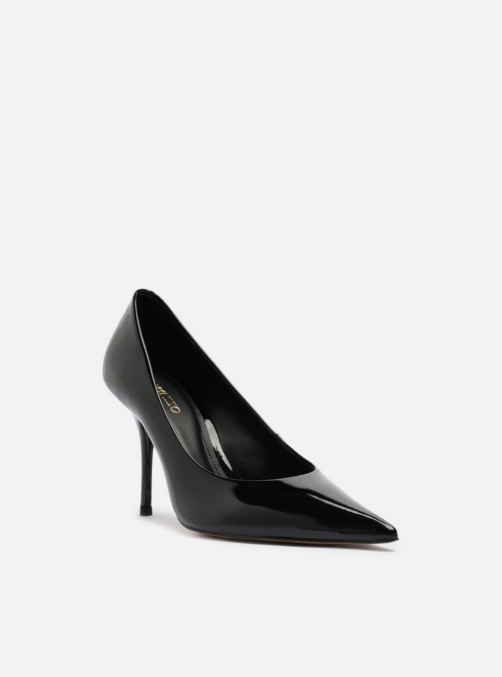 Scarpin Preto Verniz Salto Alto Fino Clássico
