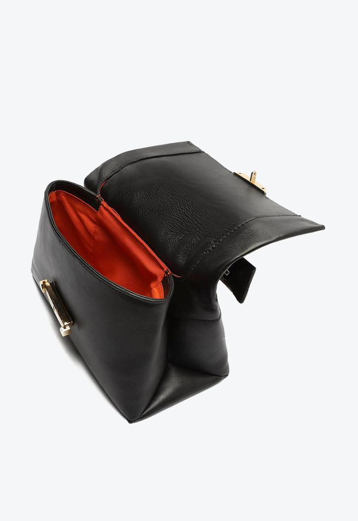Bolsa Tiracolo Preta Arezzo Couro Ágatha Pequena
