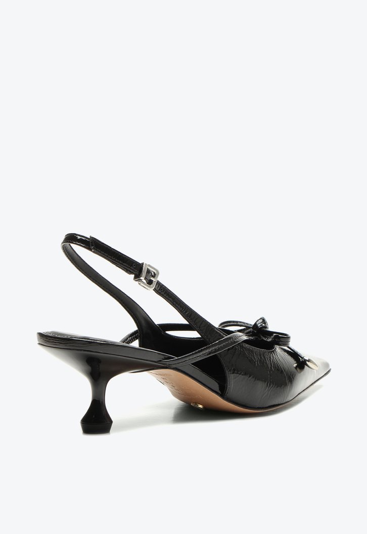 Slingback Blossom Preto