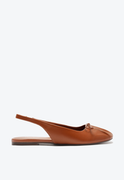Sapatilha Anacapri Slingback Laço Biqueira Marrom