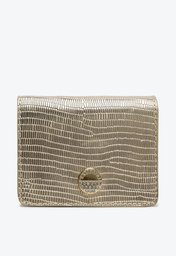 Crossbody Carteira Dourada Anacapri Pequena Textura Botão Glam