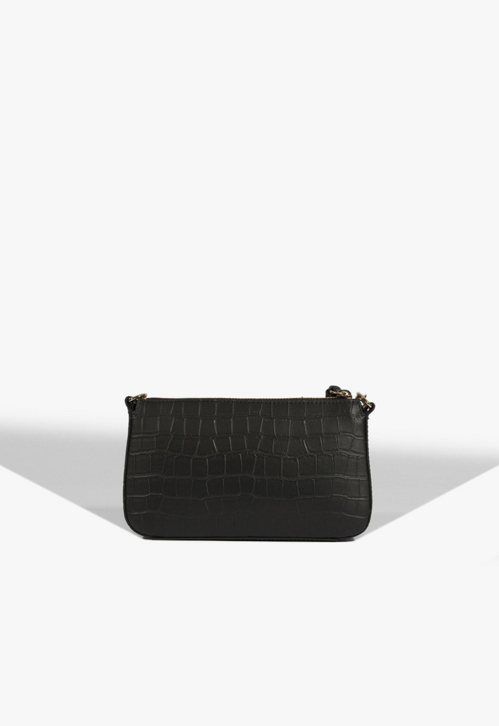 Bolsa Tiracolo Croco Preta | ZZ MALL