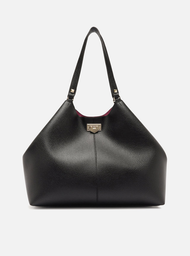 Bolsa Shopping Preta Arezzo Grande Encaixe Metal