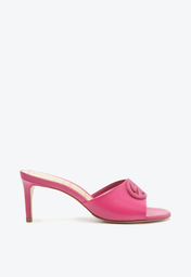 Sandália Mule Rosa Schutz Salto Baixo Couro