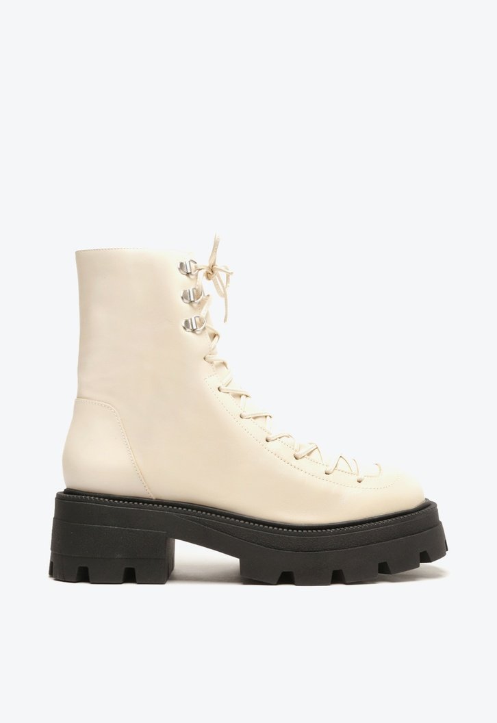 Coturno Off-white Arezzo Couro Cano Médio Tratorado Harper