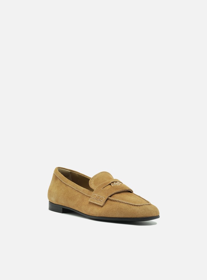 Mocassim Bege Suede Tira Medalha