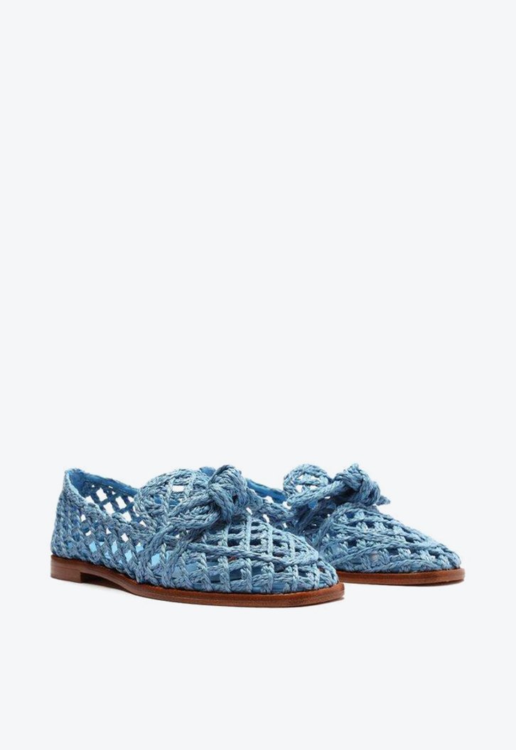 Raffia Clarita Loafer Dark Blue