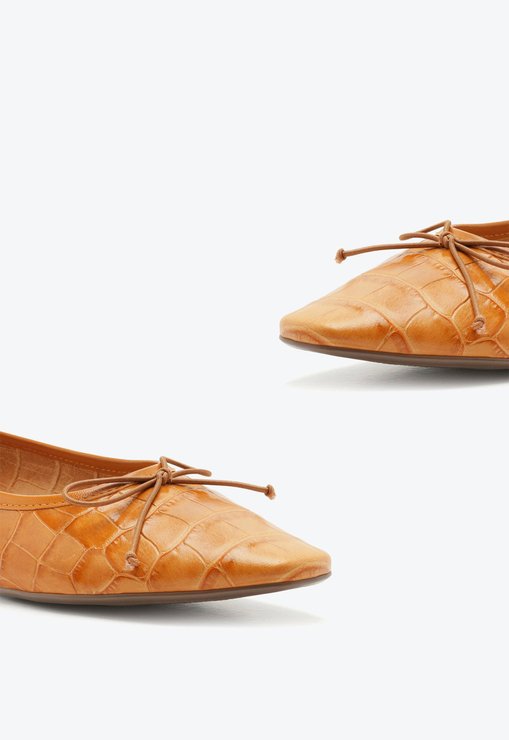 Sapatilha Schutz Ballerina Croco Gold