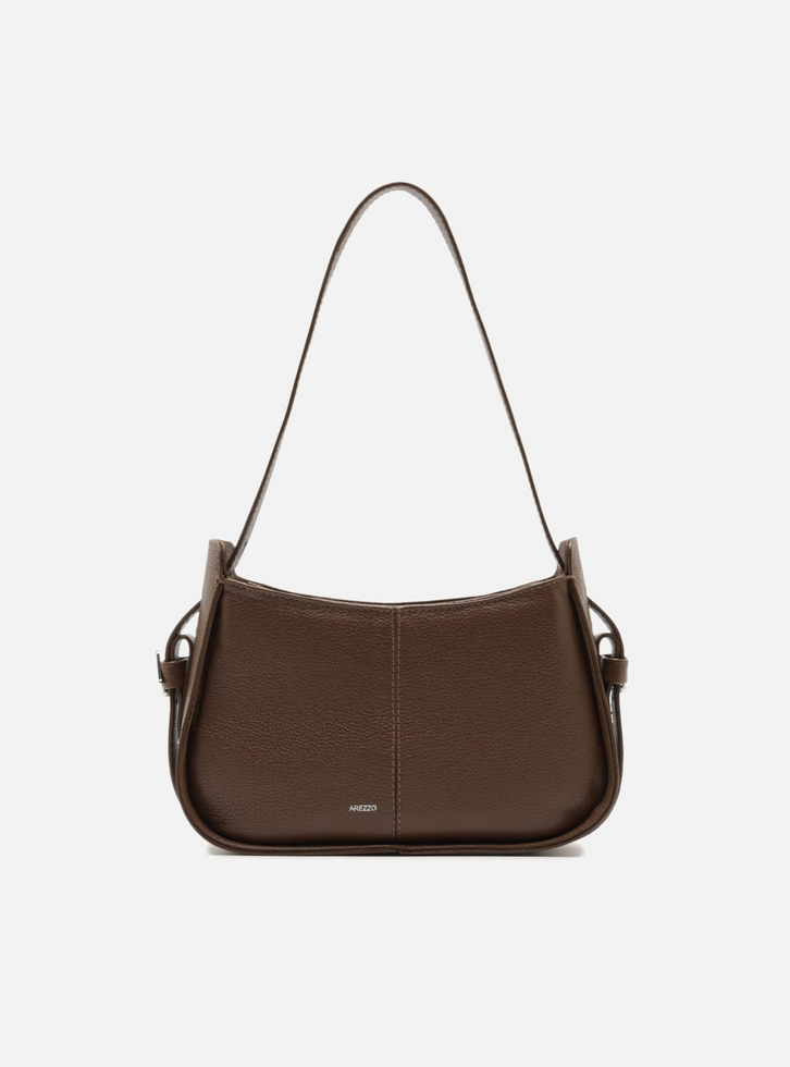 Bolsa Hobo Marrom Couro Média