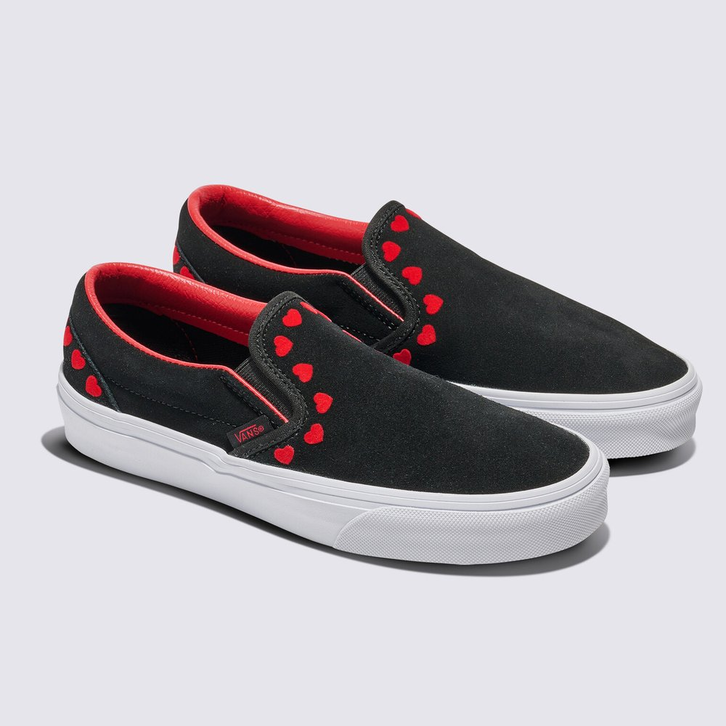Tênis Slip-On Hearts Black Red