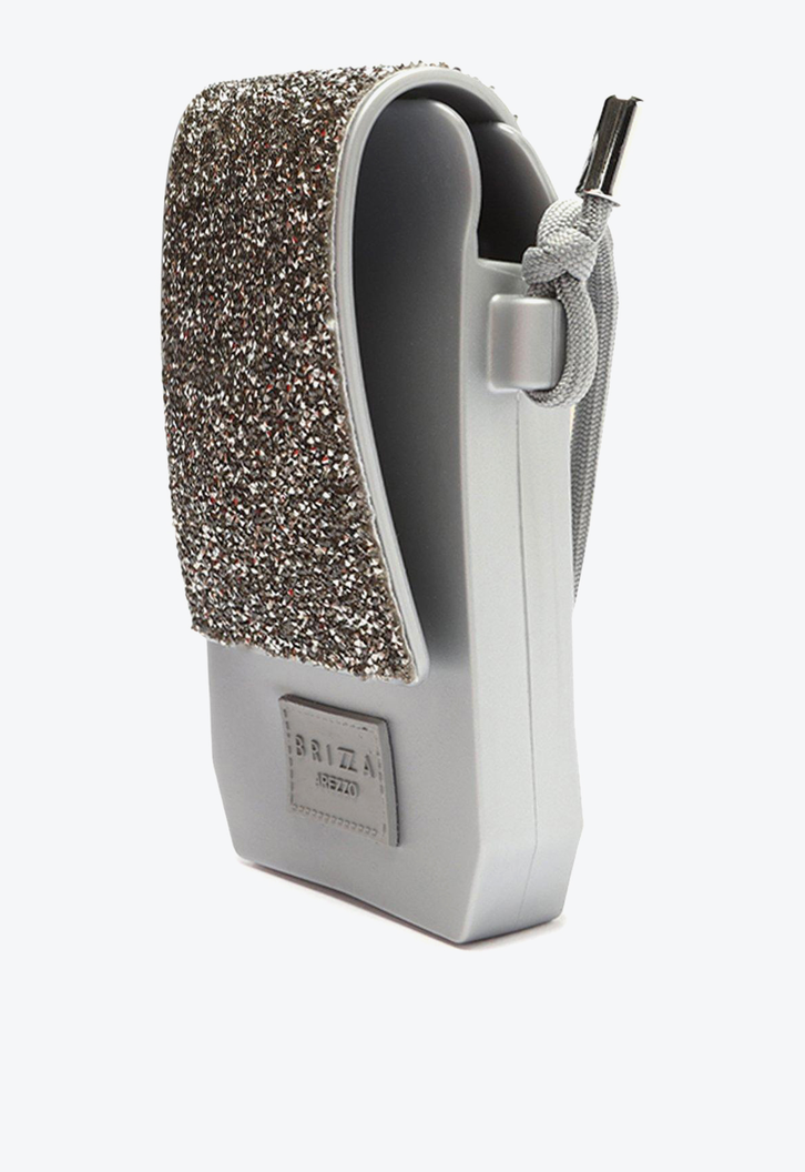 Bolsa Tiracolo Prata Brizza  Glitter Pequena