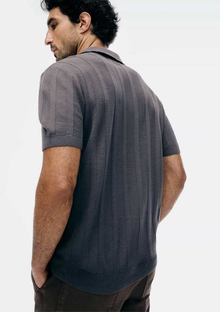 Camisa Polo Cinza Hering Em Tricô