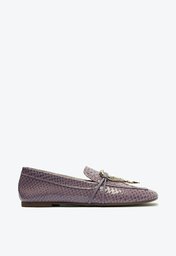 Sapato Mocassim Roxo Schutz Cicy Couro Croco