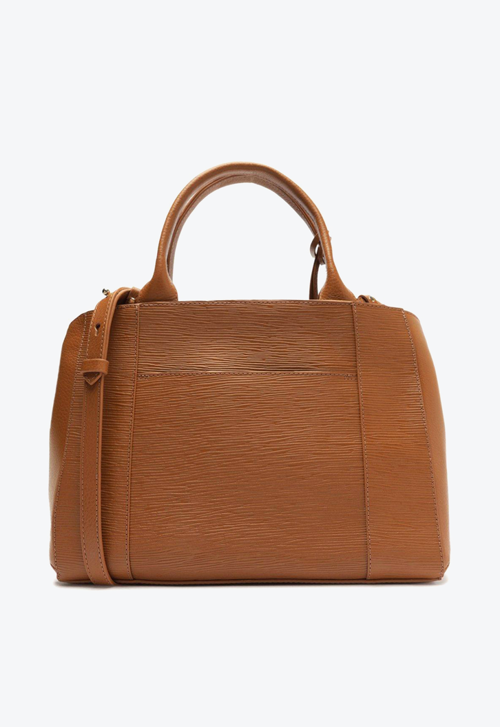Tote Marrom Arezzo Couro Wave Bella Grande
