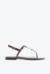 Sandália Rasteira Vinho Schutz Statement Flats Couro