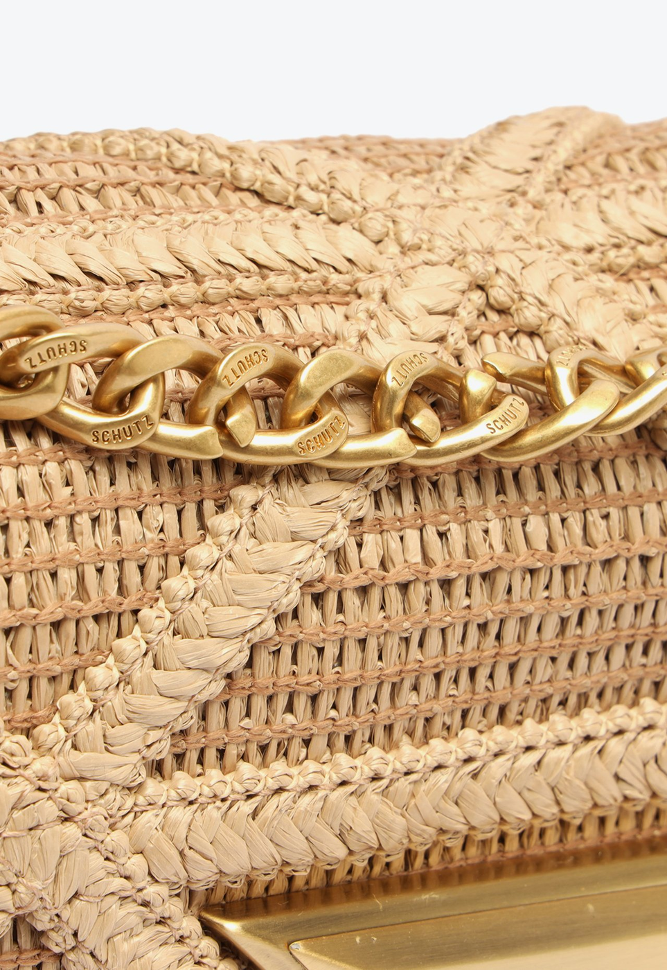 Bolsa Tiracolo Bege Schutz Média 944 Knotty Ráfia | ZZ MALL