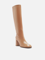 Bota Nude Arezzo Cano Longo Salto Alto