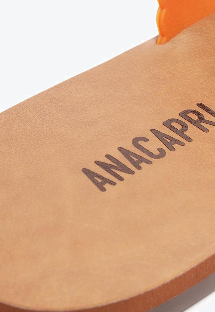 Rasteira Tiras Cruzadas Trançada Laranja