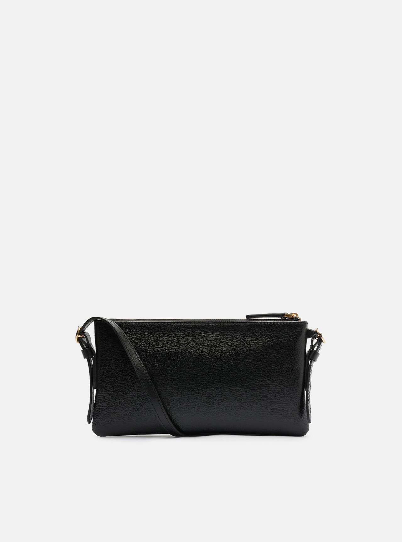 Bolsa Shoulder Preta Couro Média Detalhe Alça | ZZ MALL