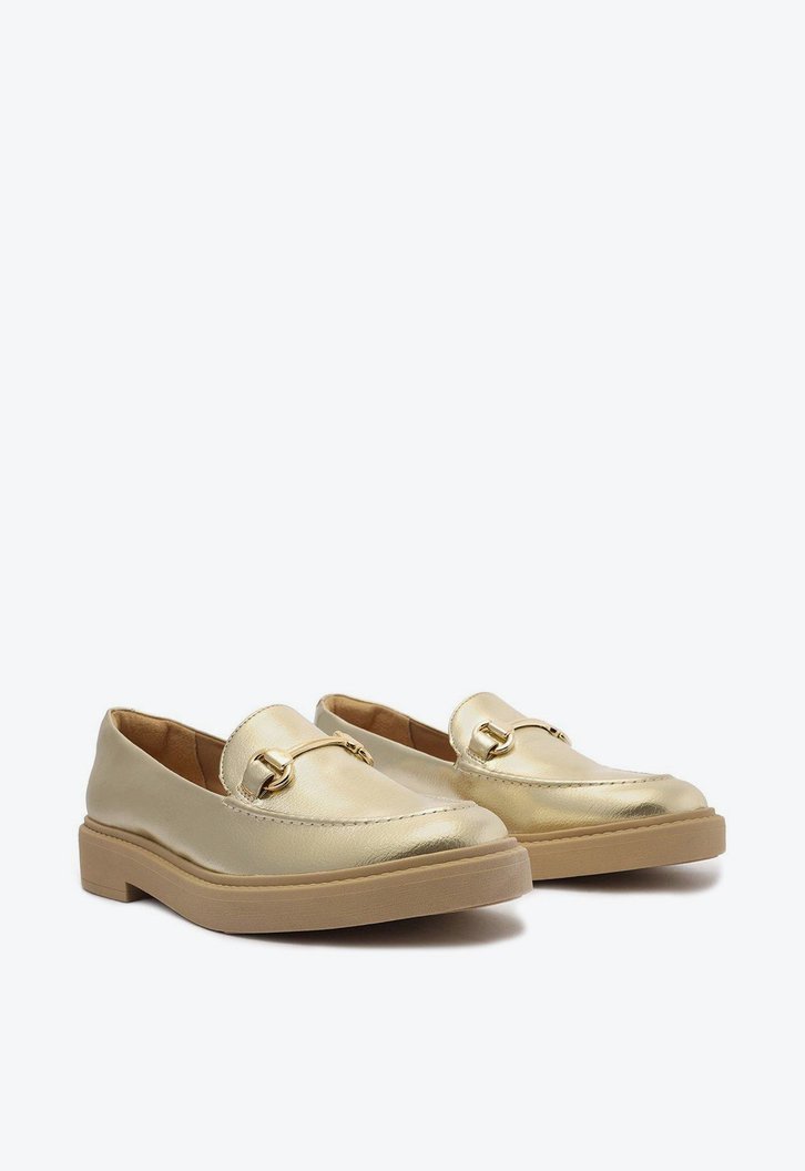 Mocassim Dourado Minimalista Bridão