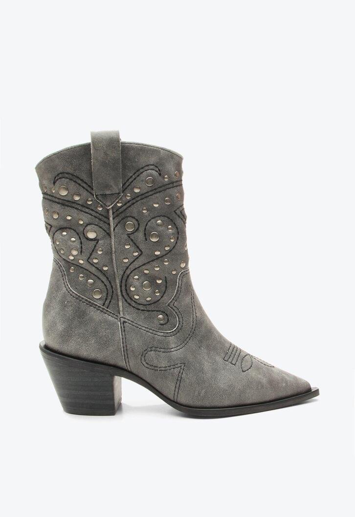 Bota Leslie Cinza Camurça