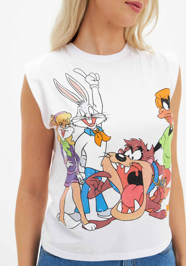 T-shirt Branca My Favorite Things Muscle Looney Tunes