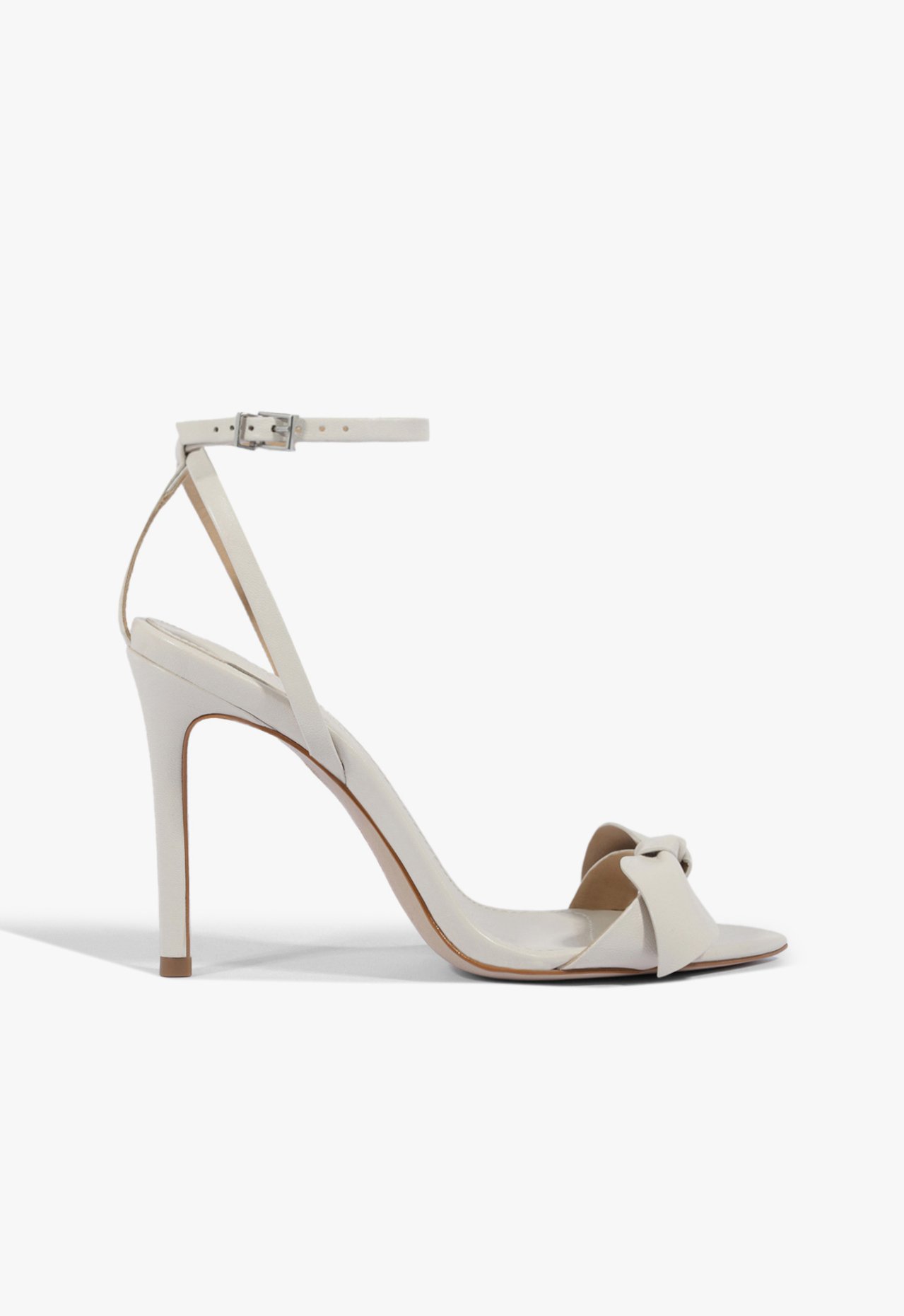 Sandália Salto Emily Metalizada Laço Branco | ZZ MALL