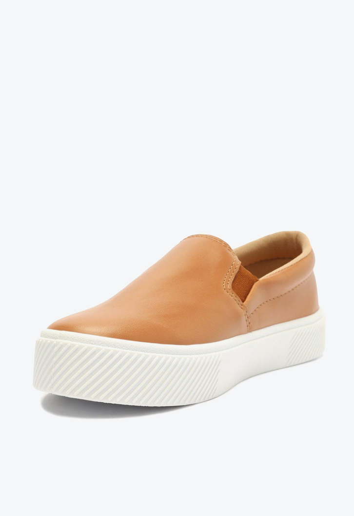 Slip On Flatform Marrom Anacapri Tênis Liso Básico