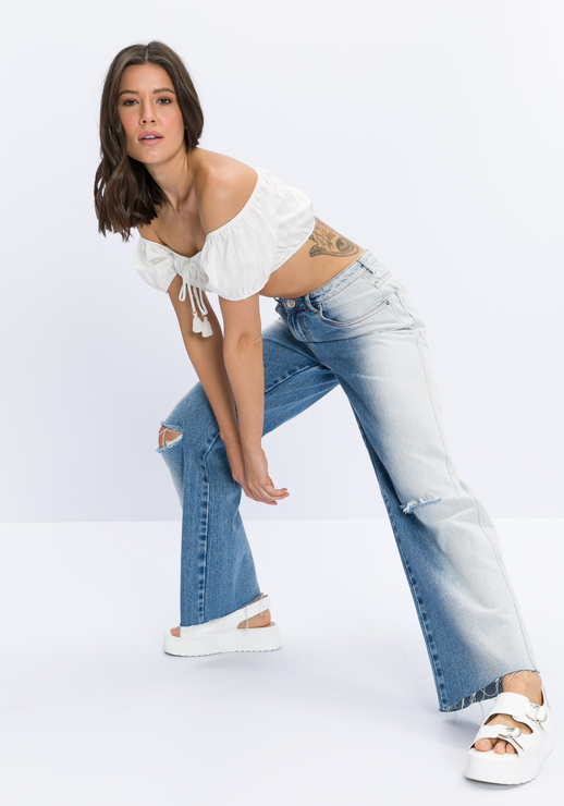 Calça Jeans Full Length Super High Azul Myft